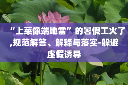 “上菜像端地雷”的暑假工火了,規(guī)范解答、解釋與落實(shí)-躲避虛假誘導(dǎo)