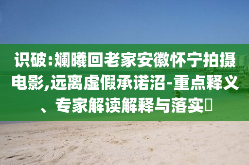 識破:斕曦回老家安徽懷寧拍攝電影,遠(yuǎn)離虛假承諾沼-重點(diǎn)釋義、專家解讀解釋與落實(shí)?