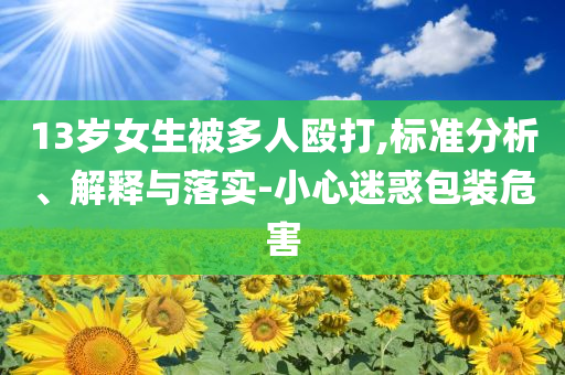13歲女生被多人毆打,標(biāo)準(zhǔn)分析、解釋與落實(shí)-小心迷惑包裝危害