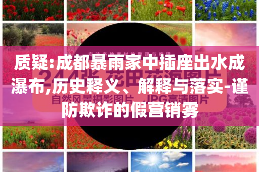 質(zhì)疑:成都暴雨家中插座出水成瀑布,歷史釋義、解釋與落實-謹防欺詐的假營銷霧