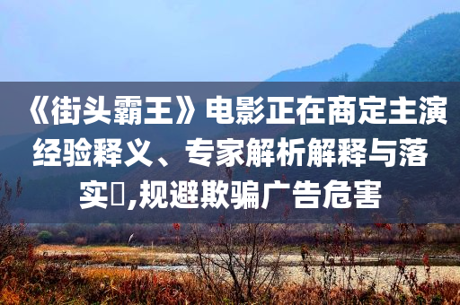 《街頭霸王》電影正在商定主演經驗釋義、專家解析解釋與落實?,規(guī)避欺騙廣告危害
