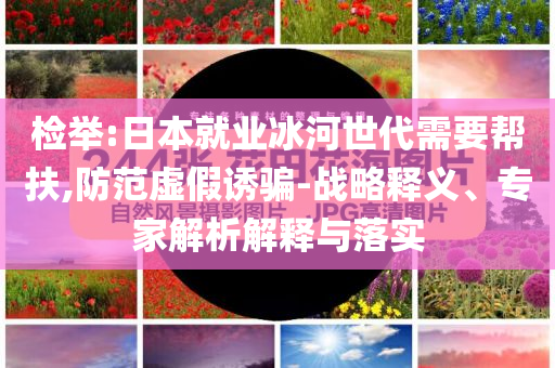 檢舉:日本就業(yè)冰河世代需要幫扶,防范虛假誘騙-戰(zhàn)略釋義、專家解析解釋與落實(shí)
