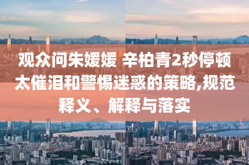觀眾問朱媛媛 辛柏青2秒停頓太催淚和警惕迷惑的策略,規(guī)范釋義、解釋與落實(shí)