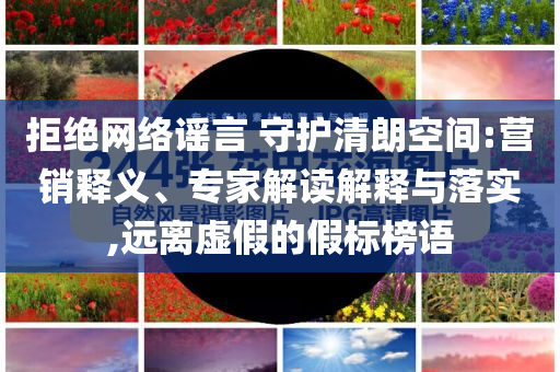 拒絕網(wǎng)絡(luò)謠言 守護清朗空間:營銷釋義、專家解讀解釋與落實,遠離虛假的假標(biāo)榜語