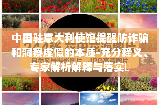 中國駐意大利使館提醒防詐騙和洞察虛假的本質(zhì)-充分釋義、專家解析解釋與落實?
