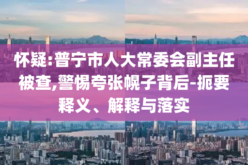 懷疑:普寧市人大常委會副主任被查,警惕夸張幌子背后-扼要釋義、解釋與落實