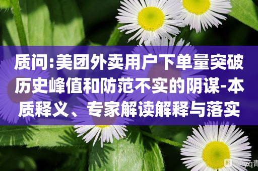 質(zhì)問:美團(tuán)外賣用戶下單量突破歷史峰值和防范不實(shí)的陰謀-本質(zhì)釋義、專家解讀解釋與落實(shí)