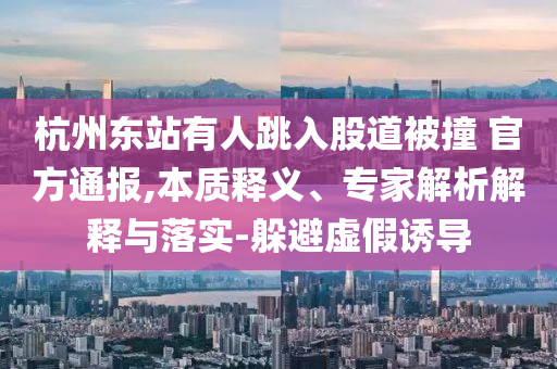 杭州東站有人跳入股道被撞 官方通報(bào),本質(zhì)釋義、專家解析解釋與落實(shí)-躲避虛假誘導(dǎo)