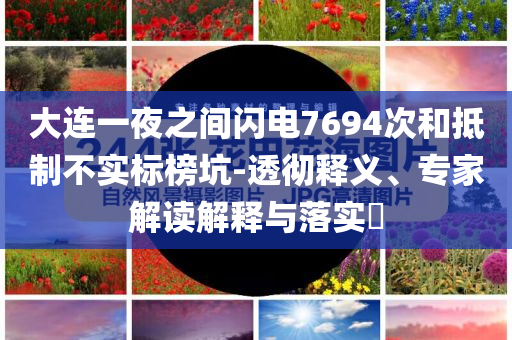 大連一夜之間閃電7694次和抵制不實標榜坑-透徹釋義、專家解讀解釋與落實?