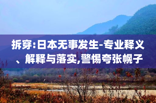 拆穿:日本無事發(fā)生-專業(yè)釋義、解釋與落實(shí),警惕夸張幌子