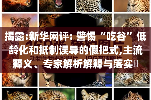 揭露:新華網(wǎng)評(píng): 警惕“吃谷”低齡化和抵制誤導(dǎo)的假把式,主流釋義、專家解析解釋與落實(shí)?