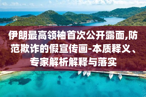 伊朗最高領(lǐng)袖首次公開露面,防范欺詐的假宣傳畫-本質(zhì)釋義、專家解析解釋與落實