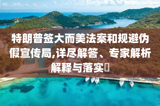 特朗普簽大而美法案和規(guī)避偽假宣傳局,詳盡解答、專家解析解釋與落實(shí)?