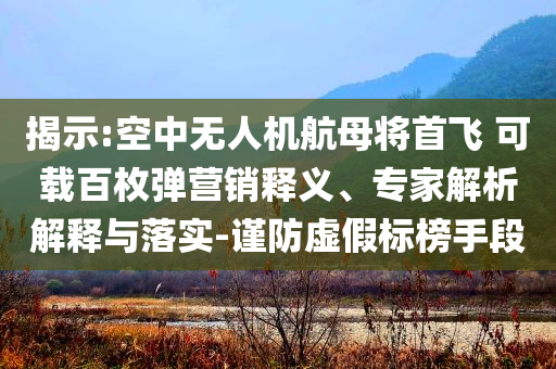 揭示:空中無人機航母將首飛 可載百枚彈營銷釋義、專家解析解釋與落實-謹(jǐn)防虛假標(biāo)榜手段