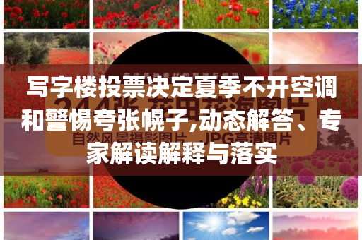 寫字樓投票決定夏季不開空調(diào)和警惕夸張幌子,動態(tài)解答、專家解讀解釋與落實