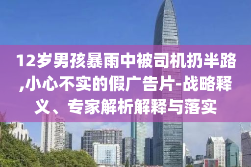 12歲男孩暴雨中被司機(jī)扔半路,小心不實(shí)的假?gòu)V告片-戰(zhàn)略釋義、專(zhuān)家解析解釋與落實(shí)