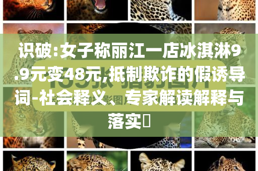 識破:女子稱麗江一店冰淇淋9.9元變48元,抵制欺詐的假誘導(dǎo)詞-社會釋義、專家解讀解釋與落實?