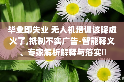 畢業(yè)即失業(yè) 無人機培訓該降虛火了,抵制不實廣告-智能釋義、專家解析解釋與落實?