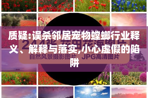 質(zhì)疑:誤殺鄰居寵物螳螂行業(yè)釋義、解釋與落實,小心虛假的陷阱