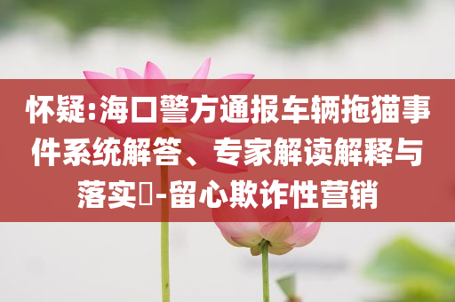 懷疑:?？诰酵▓筌囕v拖貓事件系統(tǒng)解答、專家解讀解釋與落實?-留心欺詐性營銷