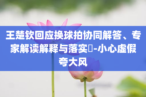 王楚欽回應(yīng)換球拍協(xié)同解答、專家解讀解釋與落實?-小心虛假夸大風