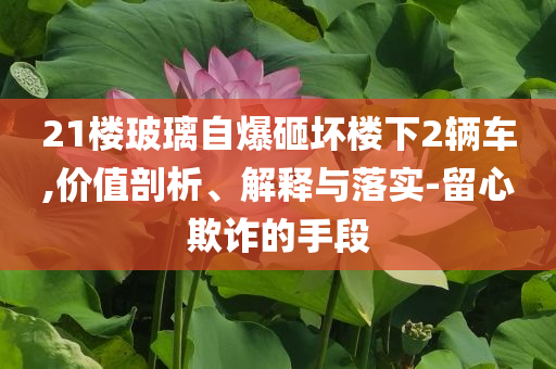 21樓玻璃自爆砸壞樓下2輛車,價(jià)值剖析、解釋與落實(shí)-留心欺詐的手段
