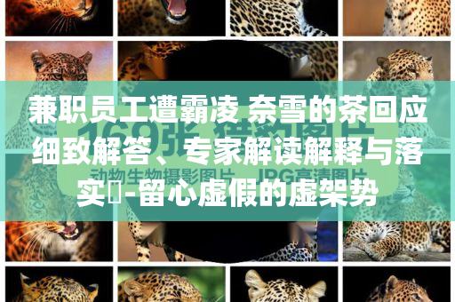 兼職員工遭霸凌 奈雪的茶回應細致解答、專家解讀解釋與落實?-留心虛假的虛架勢