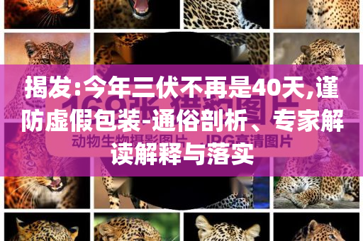 揭發(fā):今年三伏不再是40天,謹(jǐn)防虛假包裝-通俗剖析、專家解讀解釋與落實(shí)