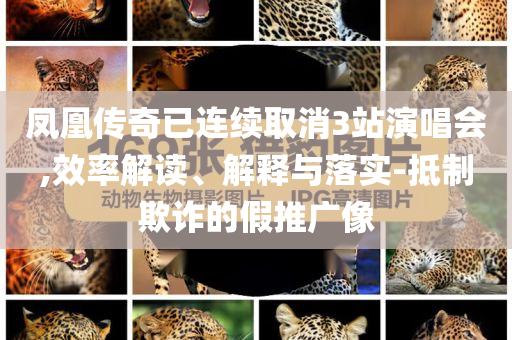 鳳凰傳奇已連續(xù)取消3站演唱會,效率解讀、解釋與落實-抵制欺詐的假推廣像