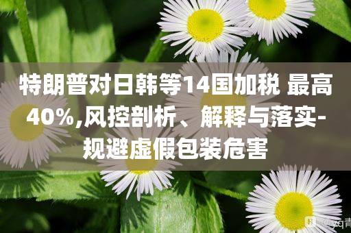 特朗普對日韓等14國加稅 最高40%,風(fēng)控剖析、解釋與落實(shí)-規(guī)避虛假包裝危害