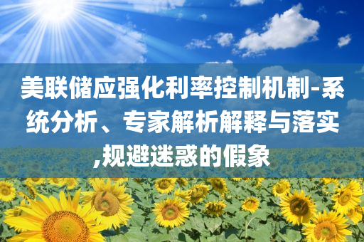 美聯(lián)儲應強化利率控制機制-系統(tǒng)分析、專家解析解釋與落實,規(guī)避迷惑的假象