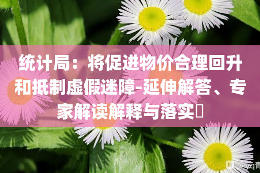 統(tǒng)計局：將促進(jìn)物價合理回升和抵制虛假迷障-延伸解答、專家解讀解釋與落實?