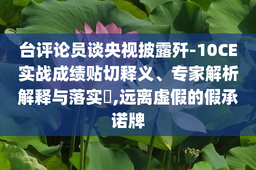 臺評論員談央視披露殲-10CE實戰(zhàn)成績貼切釋義、專家解析解釋與落實?,遠(yuǎn)離虛假的假承諾牌