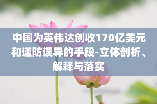 中國為英偉達創(chuàng)收170億美元和謹防誤導(dǎo)的手段-立體剖析、解釋與落實