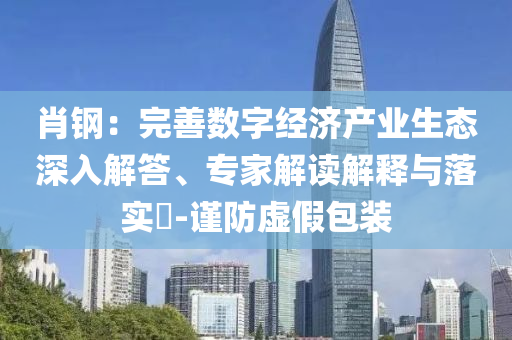肖鋼：完善數(shù)字經(jīng)濟(jì)產(chǎn)業(yè)生態(tài)深入解答、專家解讀解釋與落實?-謹(jǐn)防虛假包裝