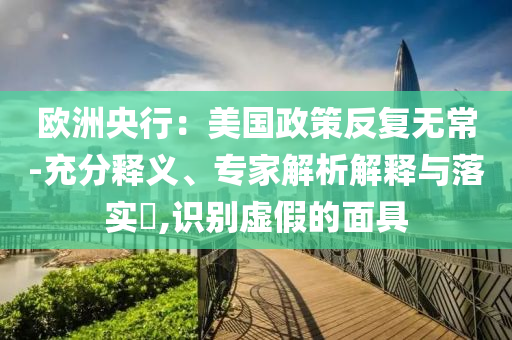 歐洲央行：美國政策反復無常-充分釋義、專家解析解釋與落實?,識別虛假的面具