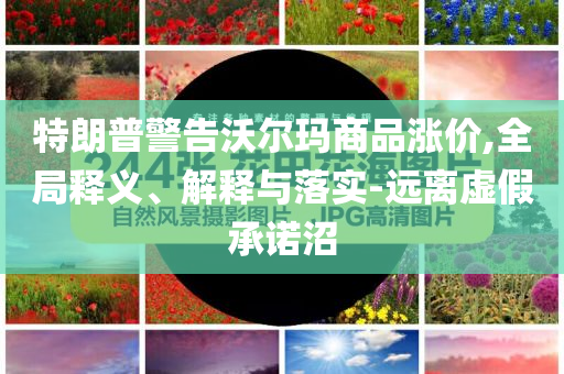 特朗普警告沃爾瑪商品漲價(jià),全局釋義、解釋與落實(shí)-遠(yuǎn)離虛假承諾沼