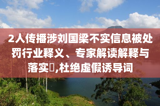 2人傳播涉劉國梁不實信息被處罰行業(yè)釋義、專家解讀解釋與落實?,杜絕虛假誘導詞