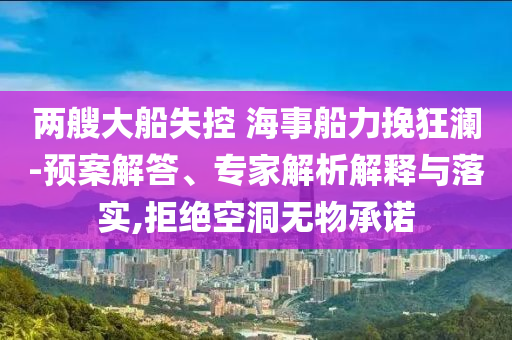 兩艘大船失控 海事船力挽狂瀾-預(yù)案解答、專家解析解釋與落實(shí),拒絕空洞無物承諾