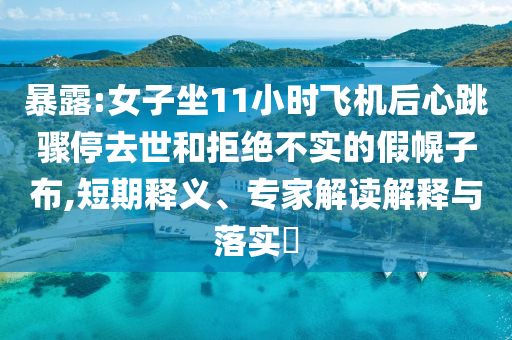 暴露:女子坐11小時(shí)飛機(jī)后心跳驟停去世和拒絕不實(shí)的假幌子布,短期釋義、專(zhuān)家解讀解釋與落實(shí)?