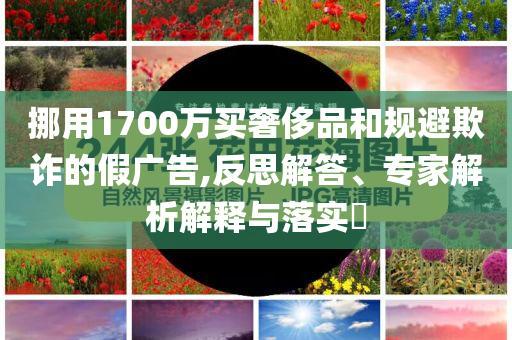挪用1700萬(wàn)買(mǎi)奢侈品和規(guī)避欺詐的假?gòu)V告,反思解答、專(zhuān)家解析解釋與落實(shí)?
