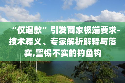 “僅退款”引發(fā)商家極端要求-技術(shù)釋義、專家解析解釋與落實,警惕不實的釣魚鉤