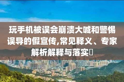 玩手機(jī)被誤會崩潰大喊和警惕誤導(dǎo)的假宣傳,常見釋義、專家解析解釋與落實(shí)?