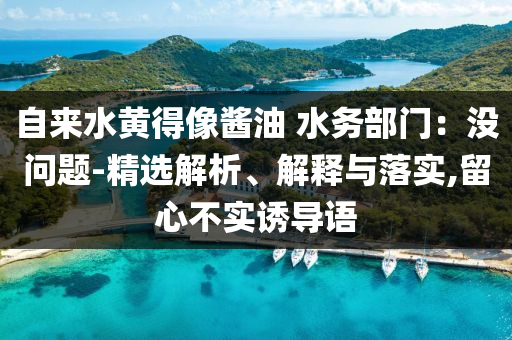 自來(lái)水黃得像醬油 水務(wù)部門(mén)：沒(méi)問(wèn)題-精選解析、解釋與落實(shí),留心不實(shí)誘導(dǎo)語(yǔ)