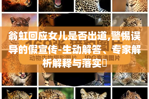 翁虹回應(yīng)女兒是否出道,警惕誤導(dǎo)的假宣傳-生動(dòng)解答、專家解析解釋與落實(shí)?