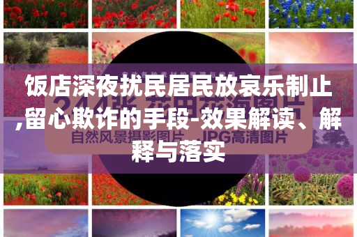 飯店深夜擾民居民放哀樂制止,留心欺詐的手段-效果解讀、解釋與落實