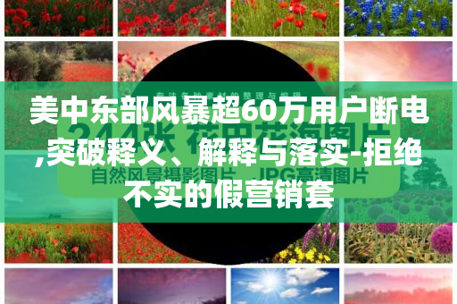 美中東部風(fēng)暴超60萬(wàn)用戶斷電,突破釋義、解釋與落實(shí)-拒絕不實(shí)的假營(yíng)銷(xiāo)套