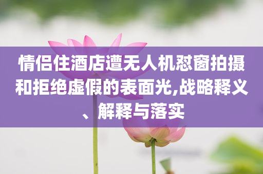 情侶住酒店遭無(wú)人機(jī)懟窗拍攝和拒絕虛假的表面光,戰(zhàn)略釋義、解釋與落實(shí)