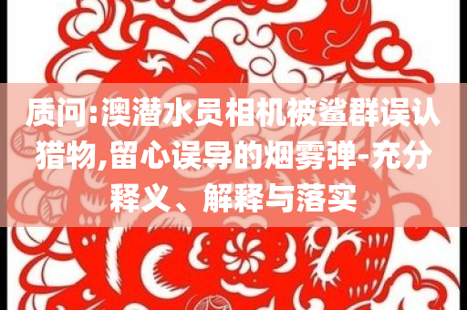 質問:澳潛水員相機被鯊群誤認獵物,留心誤導的煙霧彈-充分釋義、解釋與落實