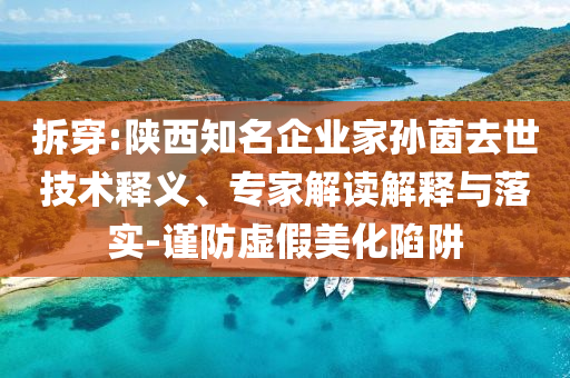 拆穿:陜西知名企業(yè)家孫茵去世技術(shù)釋義、專家解讀解釋與落實(shí)-謹(jǐn)防虛假美化陷阱